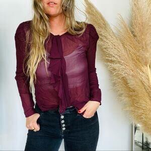 ANTHROPOLOGIE Moulinette Souers Cascade Range Silk Button Blouse Shirt Top 2